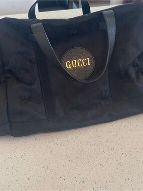 Gucci Black Logo Weekender Duffel Bag